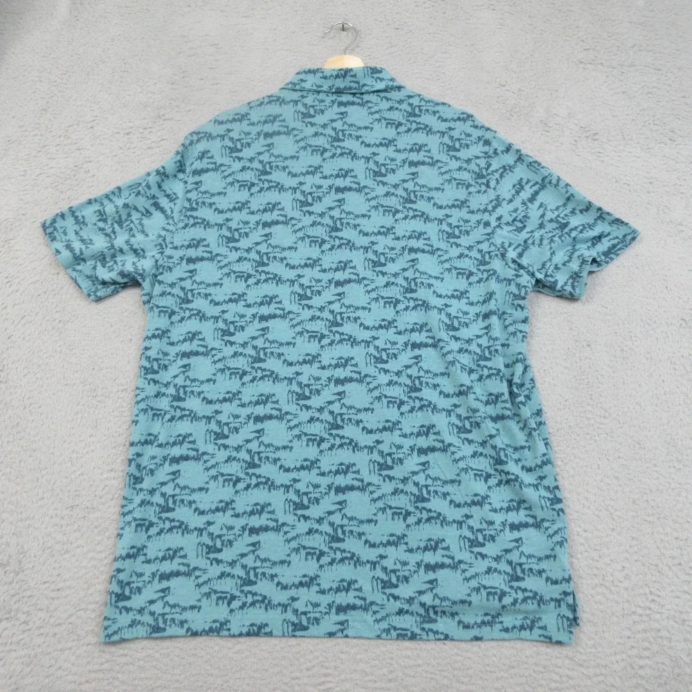 Adidas Go-To PRT Polo Golf Shirt Mens XL Blue Abstract Print Stretch Performance